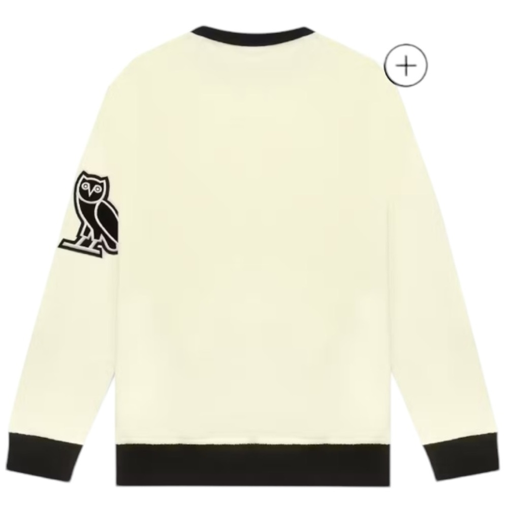 Cream OVO Terry Cloth Crewneck Sweater (M)